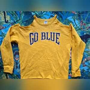Victorias Secret PINK Michigan 'Go Blue' Cold Shoulder Sweatshirt